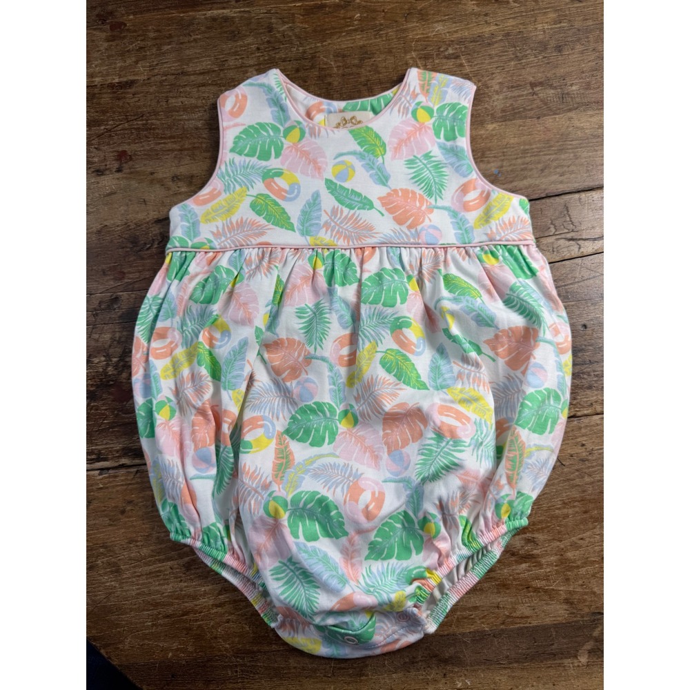 Beaufort Bonnet Company Brooksy Bubble Happy in Harbour Palm Pink 2T Girls Pima